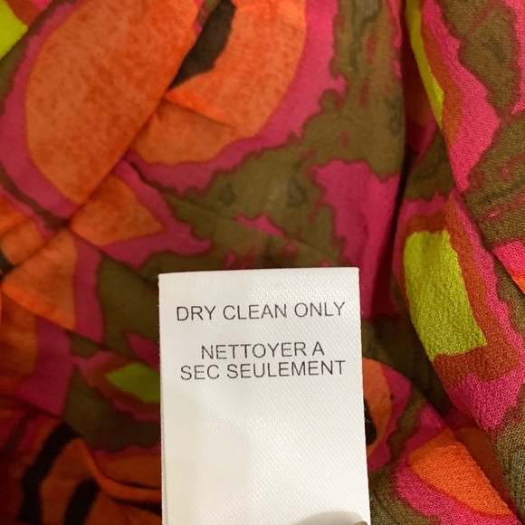 Nanette Lepore Orange Print Silk Blouse - Picture 8 of 8